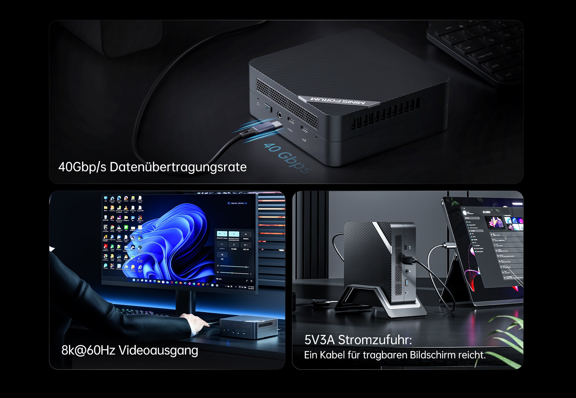 ミニPC Minisforum UM773 Lite Minisforum UM773 Lite AMD Ryzen™ 7 7735HS MINI PC